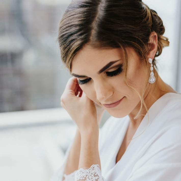 Bride Getting Ready | Wedding Makeup by The Pretty Committee